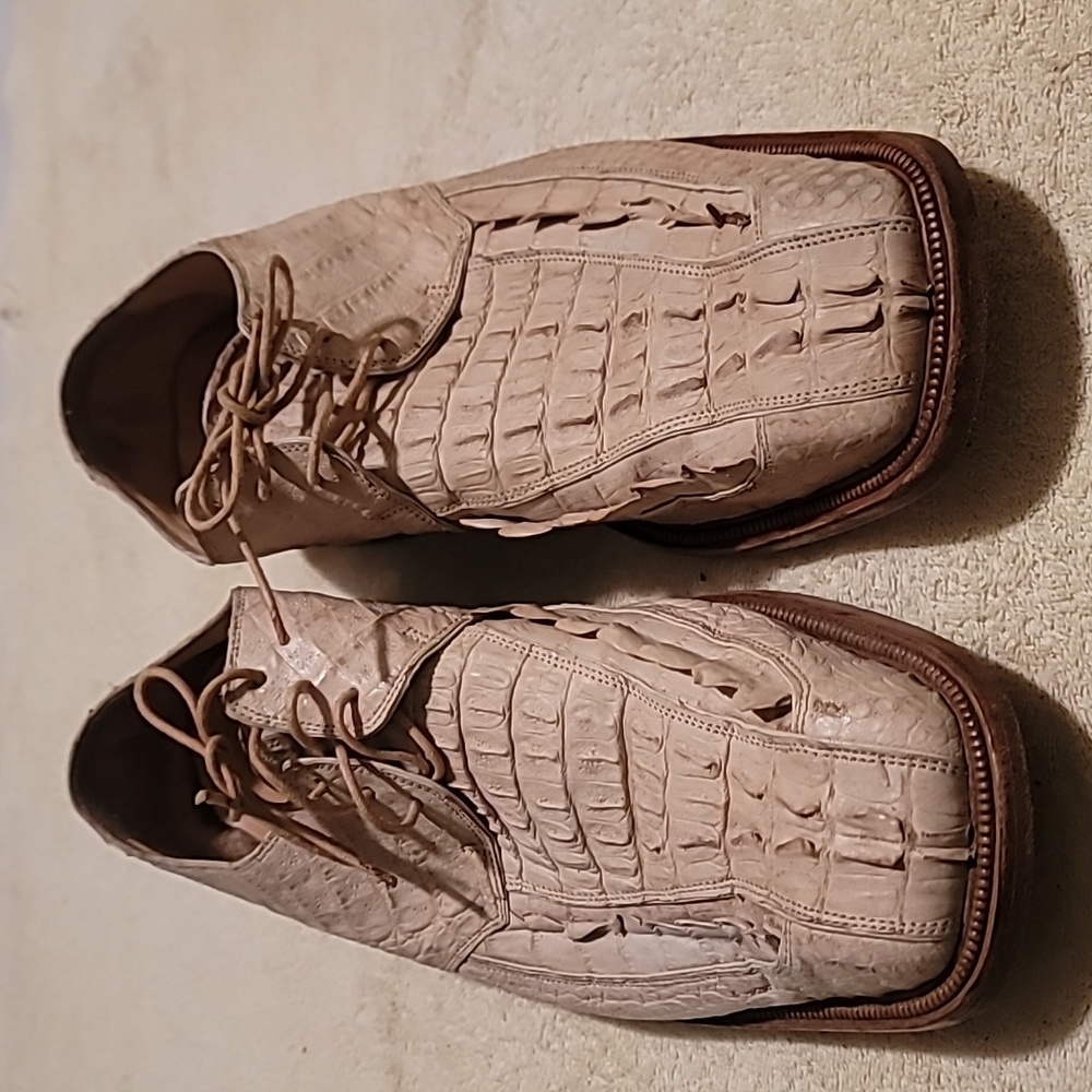 Max leather mens crocodile shoes
